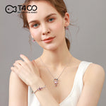 T400 Blue Purple Pink Crystal Butterfly Pendant Necklace Birthday Gift for Women Girls