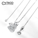T400 925 Sterling Silver Dancing Stone Cubic Zirconia Swan Pendant Necklace for Women