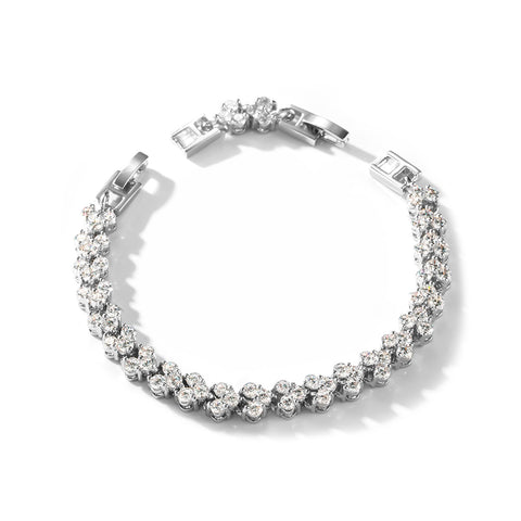 T400 White Link Tennis Bracelet Pendant Necklace Cubic Zirconia Wedding Gift for Women