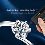 T400 Cherish Moissanite Open Ring 925 Sterling Silver Diamond Wedding Gift for Women