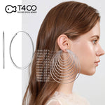 T400 925 Sterling Silver Gold Rosegold Hoop Earrings Large and Small Thin Lightweight Hoops Birthday Gift for Women Girls
