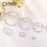 T400 1.5 mm Diamond Cut 925 Sterling Silver Hoop Earrings Large and Small Hoops Gift for Women