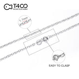 T400 925 Sterling Silver 1.7mm Rope Cable Curb Link Chain Necklace for Women Men Boys Gift
