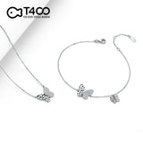 T400 Light Dance Butterfly 925 Sterling Silver Cubic Zirconia Bracelet for Women Love Gift