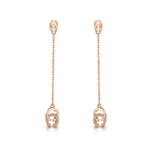T400 925 Sterling Silver Rose Gold Chic&Cool Drop Earrings for Women Cubic Zirconia