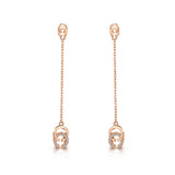 T400 925 Sterling Silver Rose Gold Chic&Cool Drop Earrings for Women Cubic Zirconia