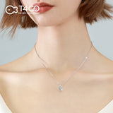 T400 "Dream" 925 Sterling Silver Dancing Stone with Cubic Zirconia Pendant Necklace for Women