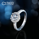 T400 Forever Moissanite Open Ring 925 Sterling Silver Diamond Wedding Gift for Women