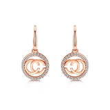T400 925 Sterling Silver Rose Gold Chic&Cool Cubic Zirconia Round Earrings for Women