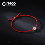 T400 Loving Heart Clownfish 925 Sterling Silver Red Rope Cubic Zirconia Bracelet for Women
