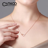 T400 Loving Heart Clownfish 925 Sterling Silver Rose Gold Cubic Zirconia Pendant Necklace Gift