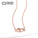 T400 925 Sterling Silver Clownfish Friendship Pendant Necklace with Cubic Zirconia Gift for Women