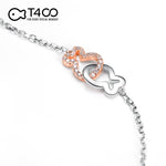 T400 925 Sterling Silver Clownfish Friendship Rose Gold Link Bracelet Gift for Women