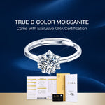 T400 Star Moissanite Open Ring 925 Sterling Silver Diamond Wedding Gift for Women