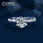 T400 Princess Moissanite Open Ring 925 Sterling Silver Diamond Wedding Gift for Women