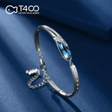 T400 Blue Crystal Bangle Bracelet Zodiac Sign 12 Constellation Horoscope Birthday Gift for Women