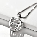 T400 25 Sterling Silver Cubic Zirconia Dancing Stone "Heartbeat" Pendant Necklace