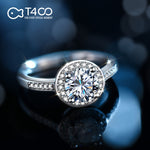 T400 Forever Moissanite Open Ring 925 Sterling Silver Diamond Wedding Gift for Women