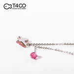 T400 925 Sterling Silver Blue Pink Crystal Butterfly Anklet Foot Chain Women Girls