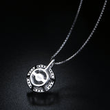 T400 925 Sterling Silver Dancing Stone Cubic Zirconia Pendant Necklace