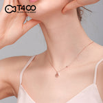 T400 925 Sterling Silver Cubic Zirconia Chic&Cool Pendant Necklace Love Gift