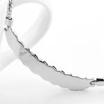 T400 White Cubic Zirconia Wheat shape Choker Necklace Gift for Women Girls 15"