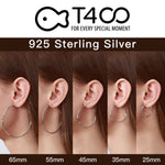 T400 925 Sterling Silver 2mm Diamond Cut Hoops Small and Large Hoop Earrings Gift for Women Girls