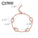 T400 925 Sterling Silver Bracelet Rose Gold Clownfish Adjustable Bangle Bracelet Cubic Zirconia