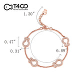 T400 925 Sterling Silver Bracelet Rose Gold Clownfish Adjustable Bangle Bracelet Cubic Zirconia