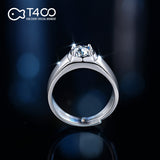 T400 Forward Moissanite Open Ring 925 Sterling Silver Diamond Wedding Gift for Men