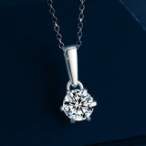 T400 Promise Moissanite Pendant Necklace 925 Sterling Silver 1 Carat Diamond Gift for Women