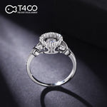 T400 "Rope" 925 Sterling Silver Dancing Stone Ring Cubic Zirconia for Women