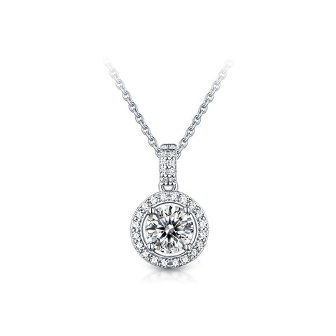 T400 Forever Moissanite Pendant Necklace 925 Sterling Silver 1 Carat Diamond Gift for Women