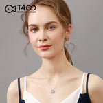 T400 "Magnolia" 925 Sterling Silver Dancing Stone Drop Earrings Cubic Zirconia for Women