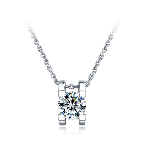 T400 Only You Moissanite Pendant Necklace 925 Sterling Silver 1 Carat Diamond Gift for Women