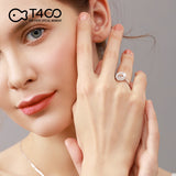 T400 "Eternity" 925 Sterling Silver Dancing Stone Ring with Cubic Zirconia Gift for Women