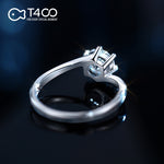 T400 Cherish Moissanite Open Ring 925 Sterling Silver Diamond Wedding Gift for Women