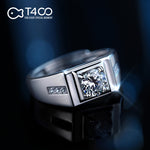 T400 Gentleman Moissanite Open Ring 925 Sterling Silver Diamond Wedding Gift for Men