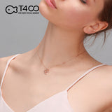 T400 925 Sterling Silver Chic&Cool Heart-Shaped Cubic Zirconia Pendant Necklace for Women