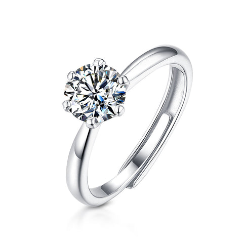 T400 Promise Moissanite Open Ring 925 Sterling Silver Diamond Wedding Gift for Women