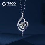 T400 Fall in Love Moissanite Pendant Necklace 925 Sterling Silver 1 Carat Diamond Gift for Women
