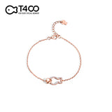 T400 Loving Heart Clownfish 925 Sterling Silver Rose Gold Cubic Zirconia Bracelet