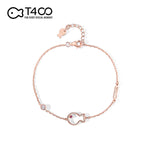 T400 Clownfish 925 Sterling Silver Rose Gold Cubic Zirconia Bracelet for Women Gift Women