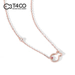 T400 Clownfish 925 Sterling Silver Rose Gold Cubic Zirconia Pendant Necklaces