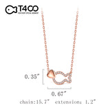 T400 Loving Heart Clownfish 925 Sterling Silver Rose Gold Cubic Zirconia Pendant Necklace Gift