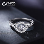 T400 "Rope" 925 Sterling Silver Dancing Stone Ring Cubic Zirconia for Women