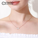 T400 Clownfish 925 Sterling Silver Rose Gold Cubic Zirconia Pendant Necklace for Women Love Gift