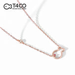 T400 Clownfish 925 Sterling Silver Rose Gold Cubic Zirconia Pendant Necklaces