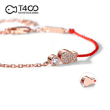 T400 Clownfish 925 Sterling Silver Rose Gold Cubic Zirconia Bracelet for Women Love Gift