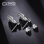 T400 "Waterdrop" 925 Sterling Silver Dancing Stone Drop Earrings Cubic Zirconia for Women